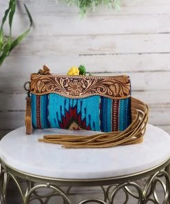 American Darling Santa Fe Blue Aztec Wristlet/Clutch Handbags & Wallets