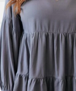 Ave Shops Sassy Swing Top - Charcoal Long Sleeve Tops for Women 27 Ave Shops Sassy Swing Top In Charcoal Long Sleeve Tops