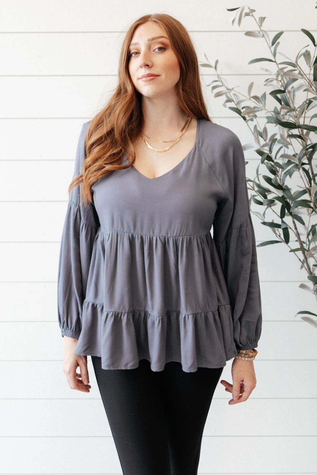 Ave Shops Sassy Swing Top - Charcoal Long Sleeve Tops for Women 13 Ave Shops Sassy Swing Top In Charcoal Long Sleeve Tops
