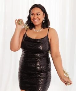 Ave Shops Shining In Sequins Dress In Black