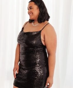 Ave Shops Shining In Sequins Dress In Black