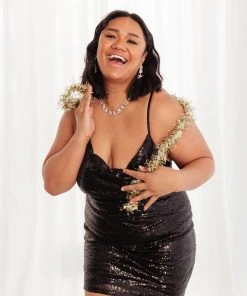 Ave Shops Shining In Sequins Dress In Black