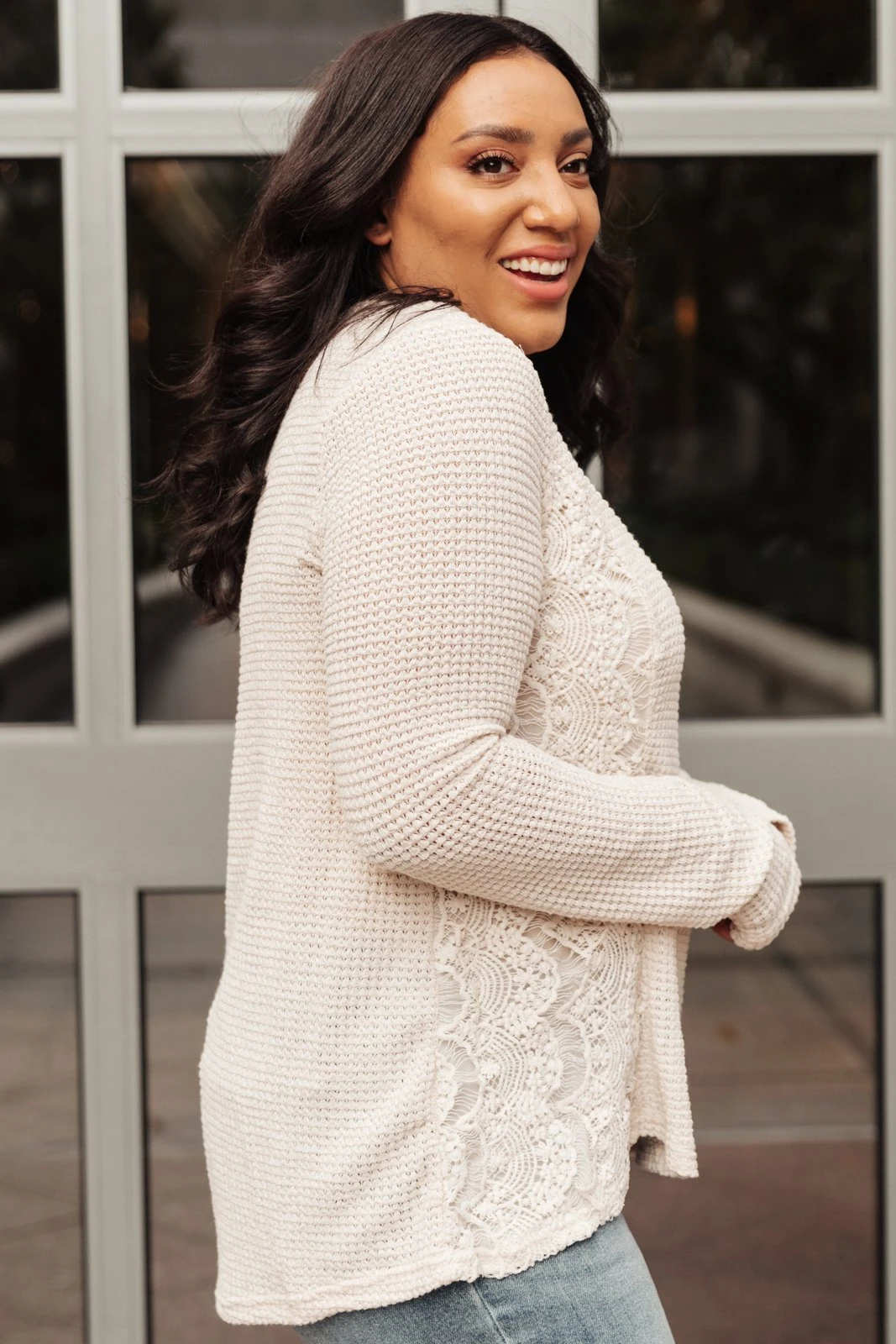 Ave Shops Beige Art Side Long Sleeve Top | Women's Stylish Blouse 11 Ave Shops Side Of Art Top In Beige