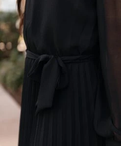 Ave Shops Black Pleated Dress - Simple & Elegant Women's Jumpsuit 18 Ave Shops Dresses, Rompers, Jumpsuits Simple And Pleated Dress In Black