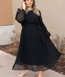 Ave Shops Black Pleated Dress - Simple & Elegant Women's Jumpsuit 19 Ave Shops Dresses, Rompers, Jumpsuits Simple And Pleated Dress In Black