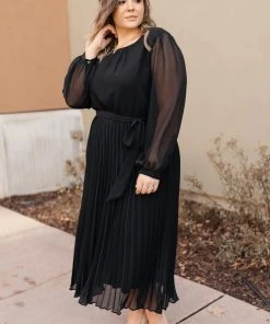 Ave Shops Black Pleated Dress - Simple & Elegant Women's Jumpsuit 21 Ave Shops Dresses, Rompers, Jumpsuits Simple And Pleated Dress In Black