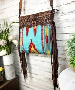 American Darling Concealed Carry Simple Days Turquoise Aztec Fringe Handbag
