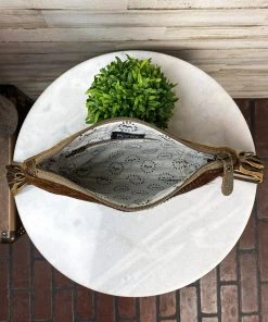 Myra Handbags & Wallets Simplistic Cowhide & Floral Tooled Crossbody