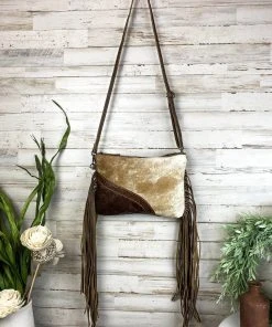 Myra Handbags & Wallets Simplistic Cowhide & Floral Tooled Crossbody