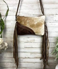 Myra Handbags & Wallets Simplistic Cowhide & Floral Tooled Crossbody