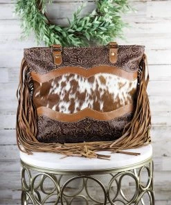Myra New Arrivals Sioux City Cowhide & Embossed Tote Handbag