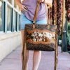 Myra New Arrivals Sioux City Cowhide & Embossed Tote Handbag