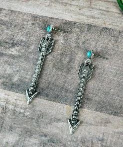 Blue Tortoise Slender Arrow Earrings Jewelry