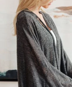 Ave Shops Slouchy Vibe Cardigan In Charcoal