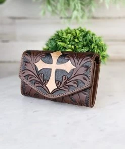 Myra Handbags & Wallets Small Cross Tooled Wallet