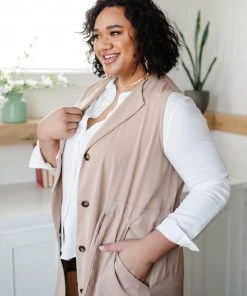 Ave Shops Small Talk Sleeveless Cardigan - Lightweight & Stylish Top for Women 24 Ave Shops Small Talk Sleeveless Cardigan Clothing