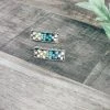 Blue Tortoise Small Multi Color Beaded Post Earrings