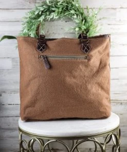 Myra Snazzy Patina Cowhide Tote Handbag