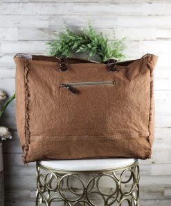 Myra Handbags & Wallets Snazzy Patina Cowhide Weekender Handbag