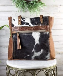 Myra Soakin' Up Sunflowers Tote Cowhide Handbag