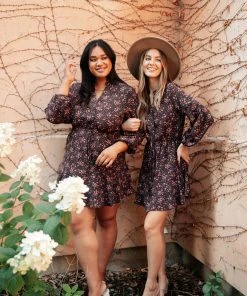 Ave Shops Soft Blossoms Dress In Navy Dresses, Rompers, Jumpsuits