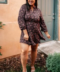 Ave Shops Soft Blossoms Dress In Navy Dresses, Rompers, Jumpsuits