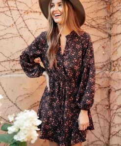 Ave Shops Soft Blossoms Dress In Navy Dresses, Rompers, Jumpsuits