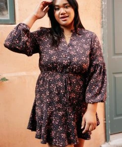 Ave Shops Soft Blossoms Dress In Navy Dresses, Rompers, Jumpsuits