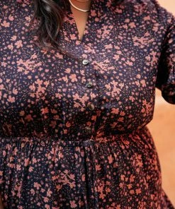 Ave Shops Soft Blossoms Dress In Navy Dresses, Rompers, Jumpsuits