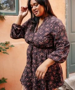 Ave Shops Soft Blossoms Dress In Navy Dresses, Rompers, Jumpsuits