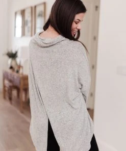 Ave Shops Soft Intentions Grey Sweater
