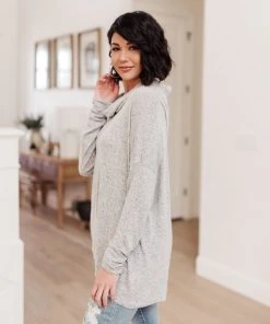 Ave Shops Soft Intentions Grey Sweater