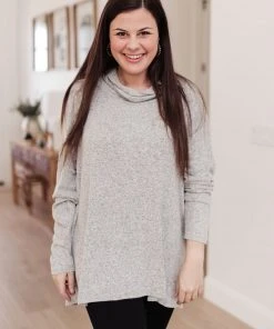 Ave Shops Soft Intentions Grey Sweater