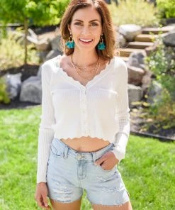 Ave Shops New Arrivals Softness Scalloped Cardigan