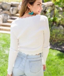 Ave Shops New Arrivals Softness Scalloped Cardigan