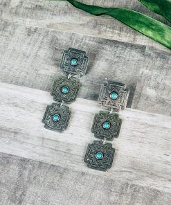 Blue Tortoise >> MEGA SALE << Southwestern Trio Dangle Earrings