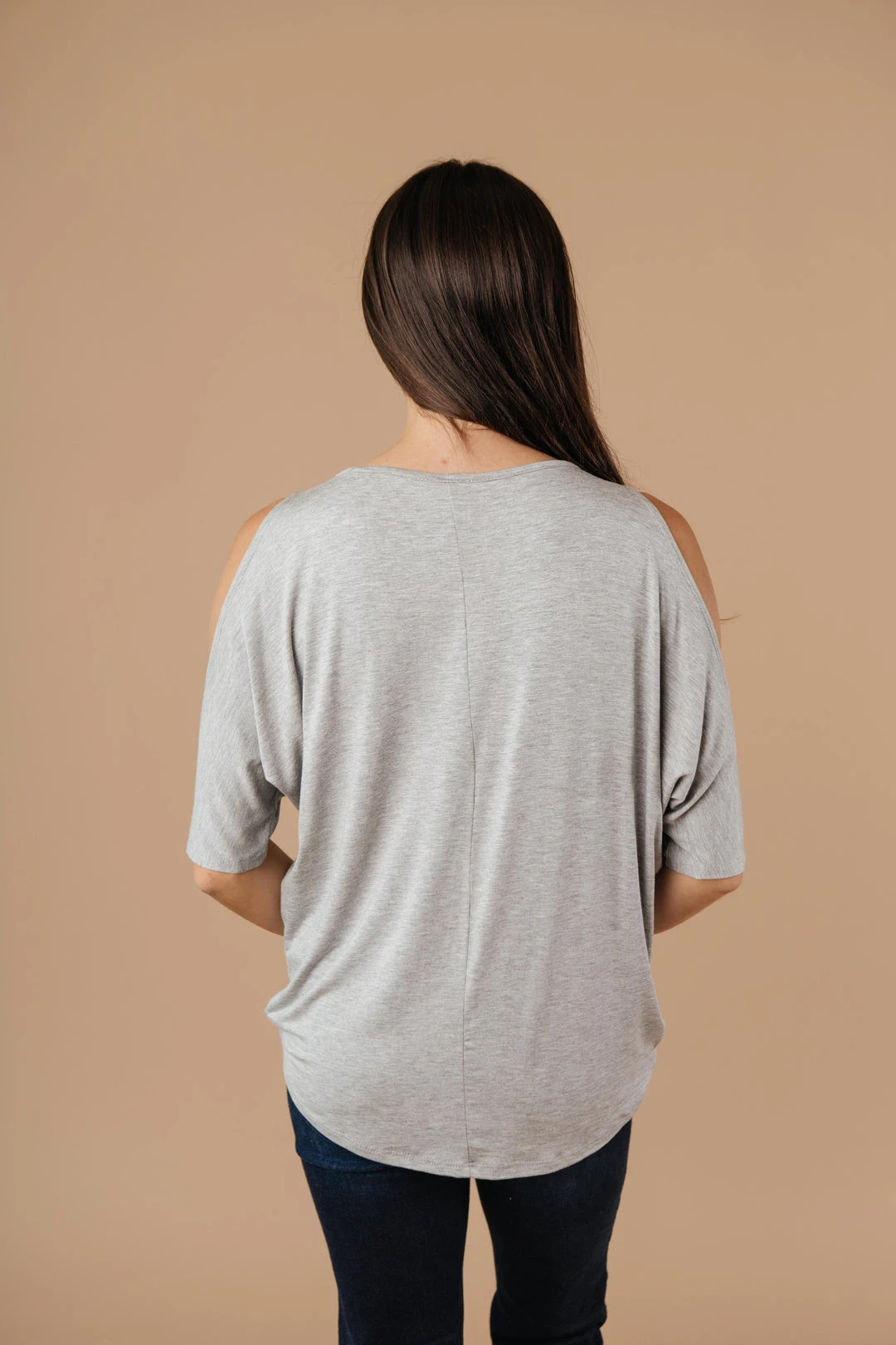 Ave Shops Heather Gray Split The Check Top - Women's Short Sleeve Tops & Blouses 8 Ave Shops Clothing Split The Check Top In Heather Gray