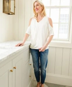 Ave Shops Split The Check Top In Ivory Clothing