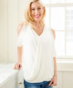 Ave Shops Split The Check Top In Ivory Clothing