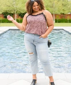 Ave Shops Spots N Lace Camisole In Mauve