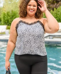 Ave Shops New Arrivals Spots N Lace Camisole In White