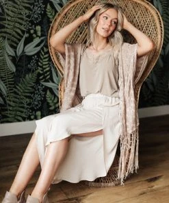 Ave Shops Spring Dream Pants In Sand Bottoms & Jeans