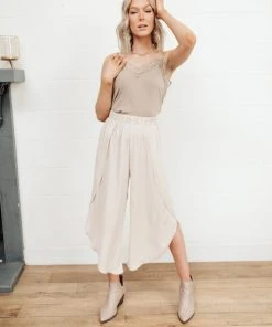 Ave Shops Spring Dream Pants In Sand Bottoms & Jeans