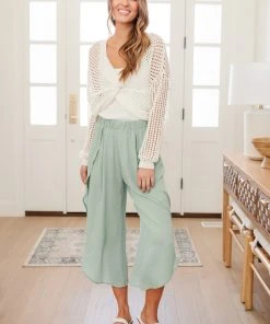 Ave Shops Spring Dream Pants In Green Bottoms & Jeans