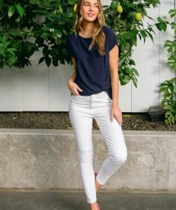 Ave Shops Clothing Starting Fresh Top In Navy Blue