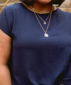 Ave Shops Clothing Starting Fresh Top In Navy Blue