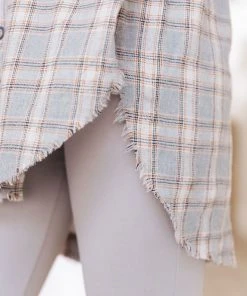 Ave Shops Clothing Stay Cool Plaid Shirt In Gray