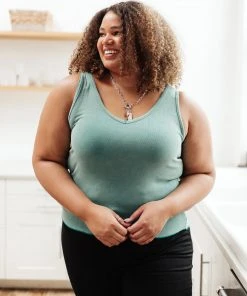 Ave Shops Stay Easy Tank Top in Aqua - Comfortable Women's Clothing 39 Ave Shops Stay Easy Tank In Aqua Clothing