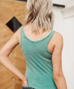 Ave Shops Stay Easy Tank Top in Aqua - Comfortable Women's Clothing 34 Ave Shops Stay Easy Tank In Aqua Clothing