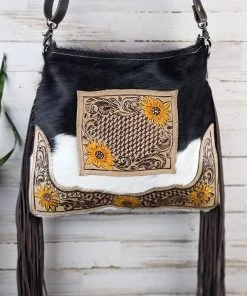 Myra Stay Wild Fringe Cowhide Handbag